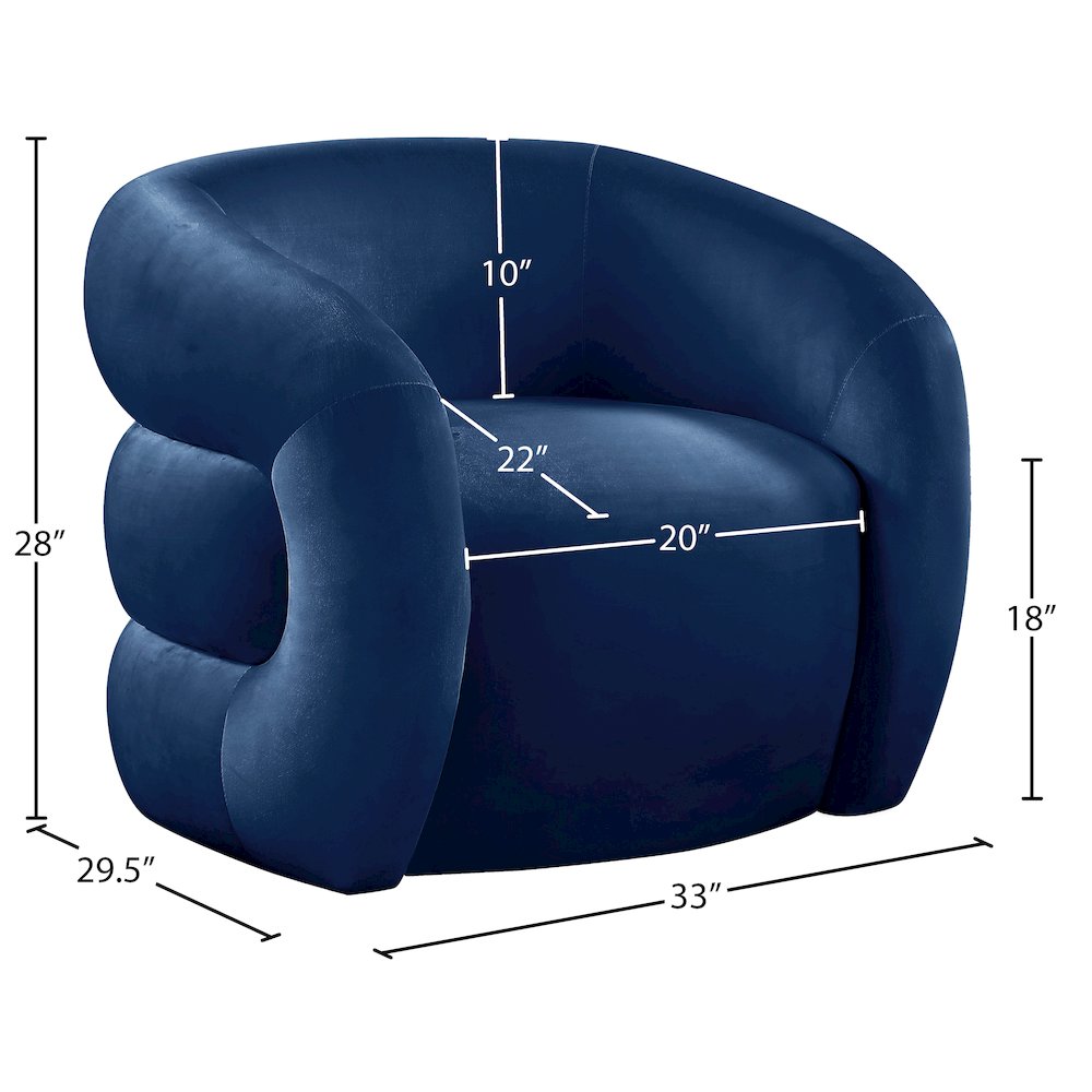 Roxbury Navy Velvet Accent Chair