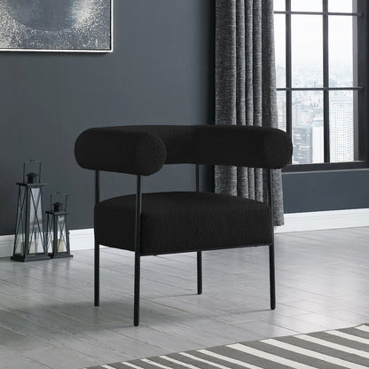 Blake Black Boucle Fabric Accent Chair