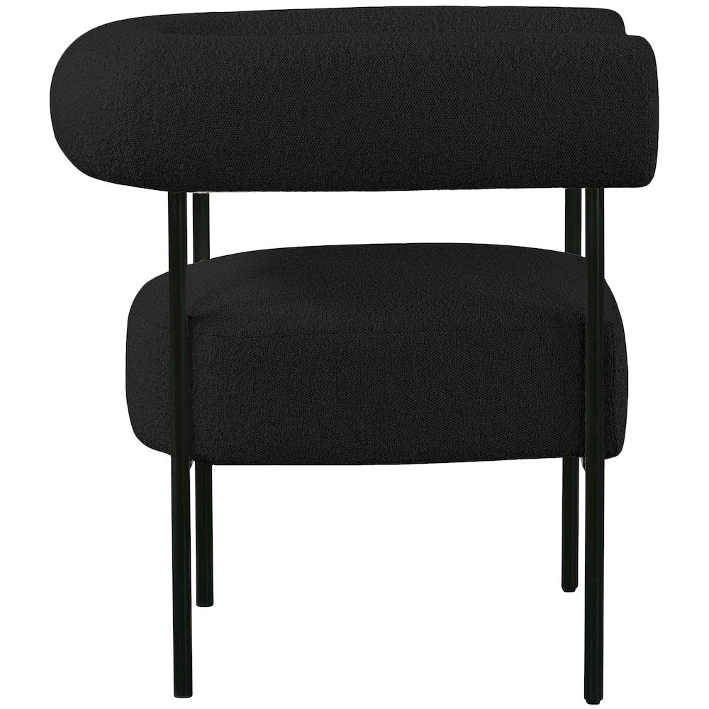 Blake Black Boucle Fabric Accent Chair