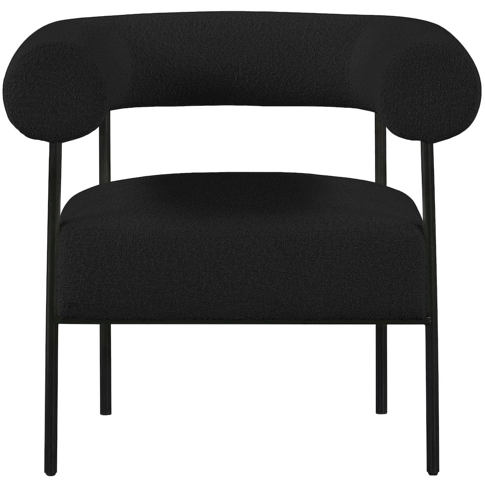 Blake Black Boucle Fabric Accent Chair