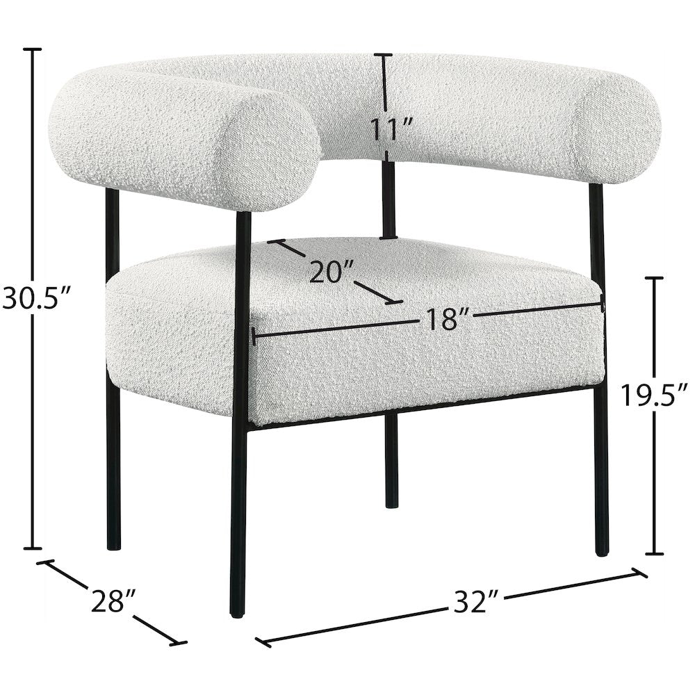 Blake Cream Boucle Fabric Accent Chair
