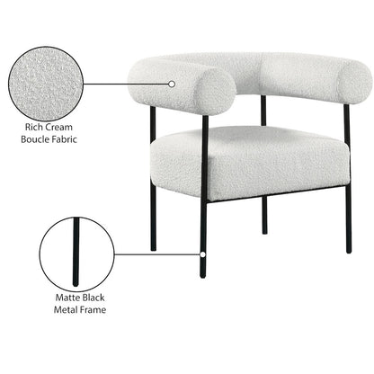 Blake Cream Boucle Fabric Accent Chair
