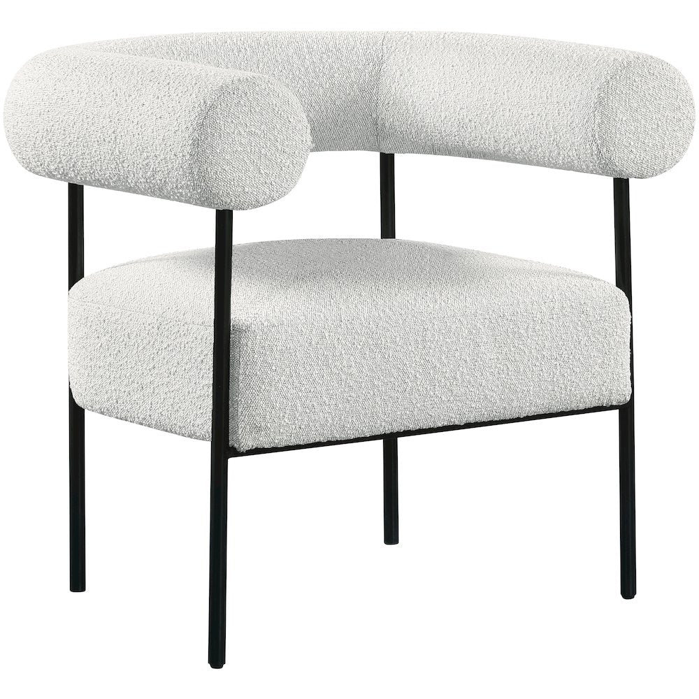 Blake Cream Boucle Fabric Accent Chair