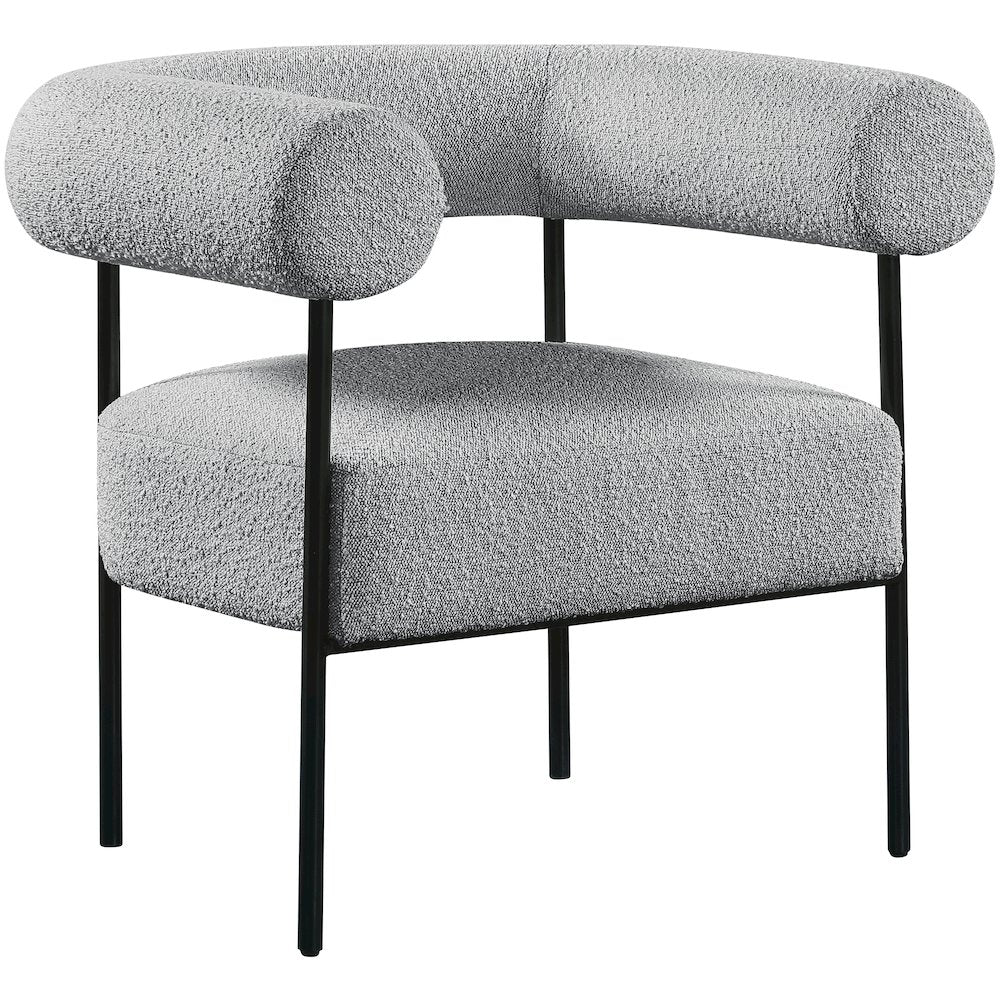 Blake Grey Boucle Fabric Accent Chair
