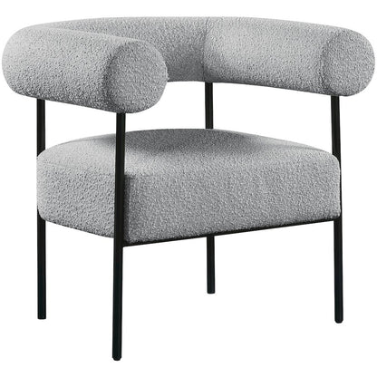 Blake Grey Boucle Fabric Accent Chair