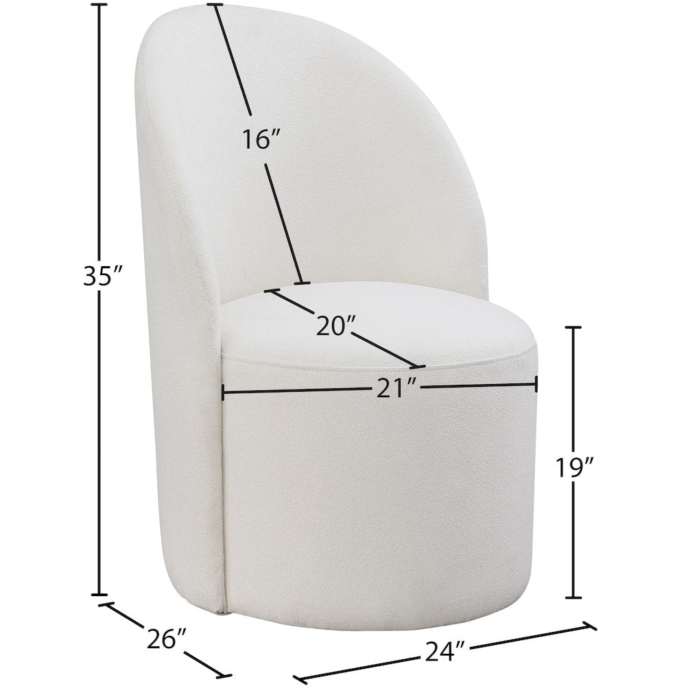 Hautely Cream Boucle Fabric Accent Chair