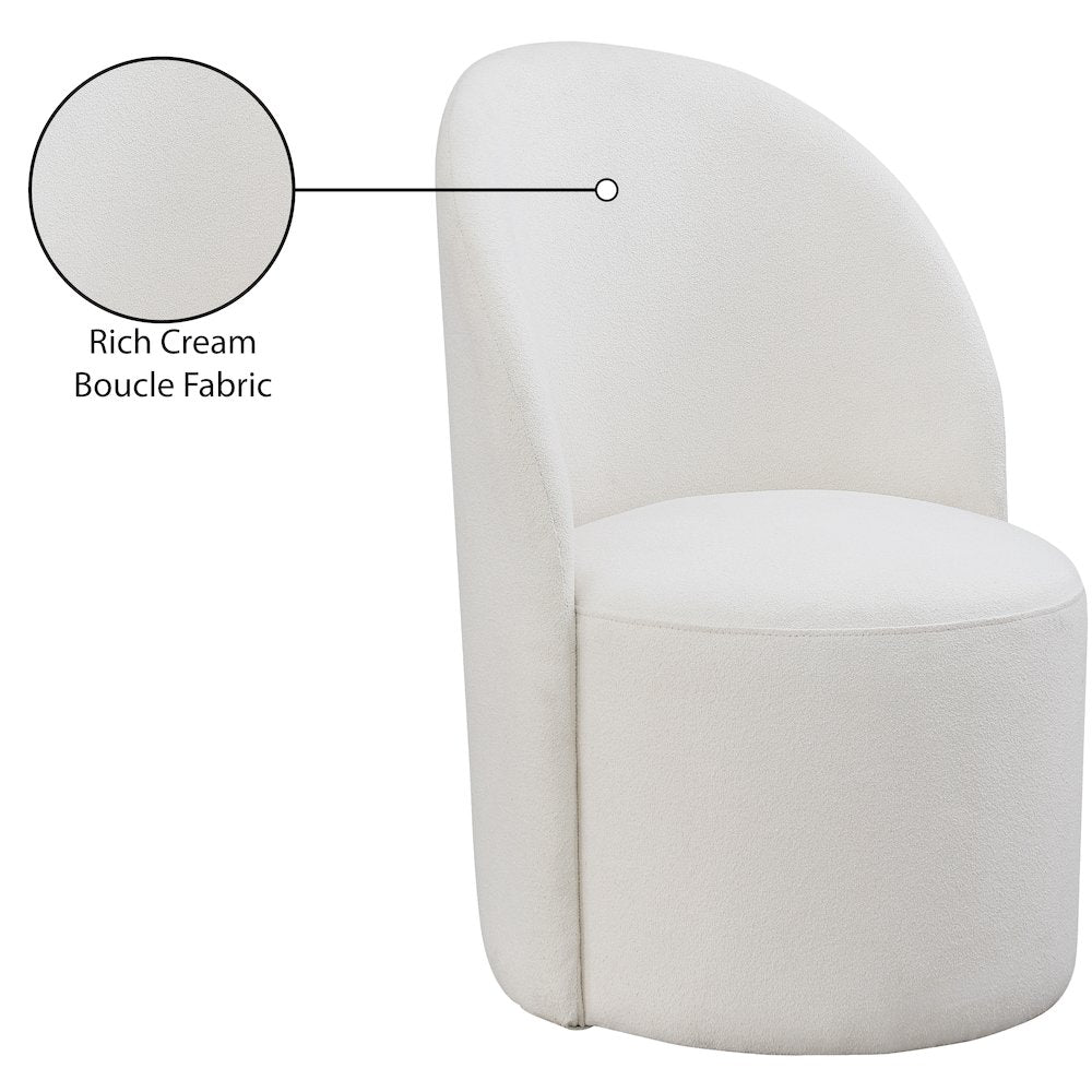 Hautely Cream Boucle Fabric Accent Chair