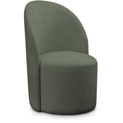 Hautely Green Boucle Fabric Accent Chair