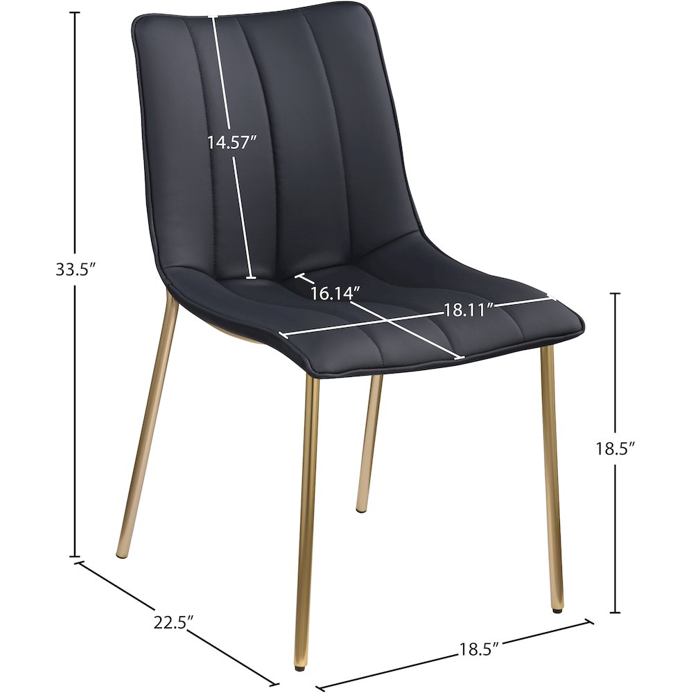 Isla Black Vegan Leather Dining Chair, Set of 2