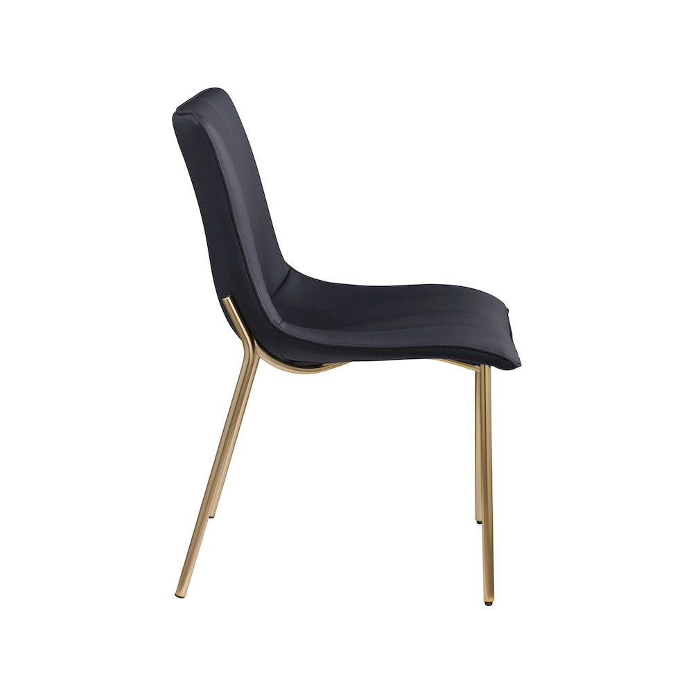 Isla Black Vegan Leather Dining Chair, Set of 2