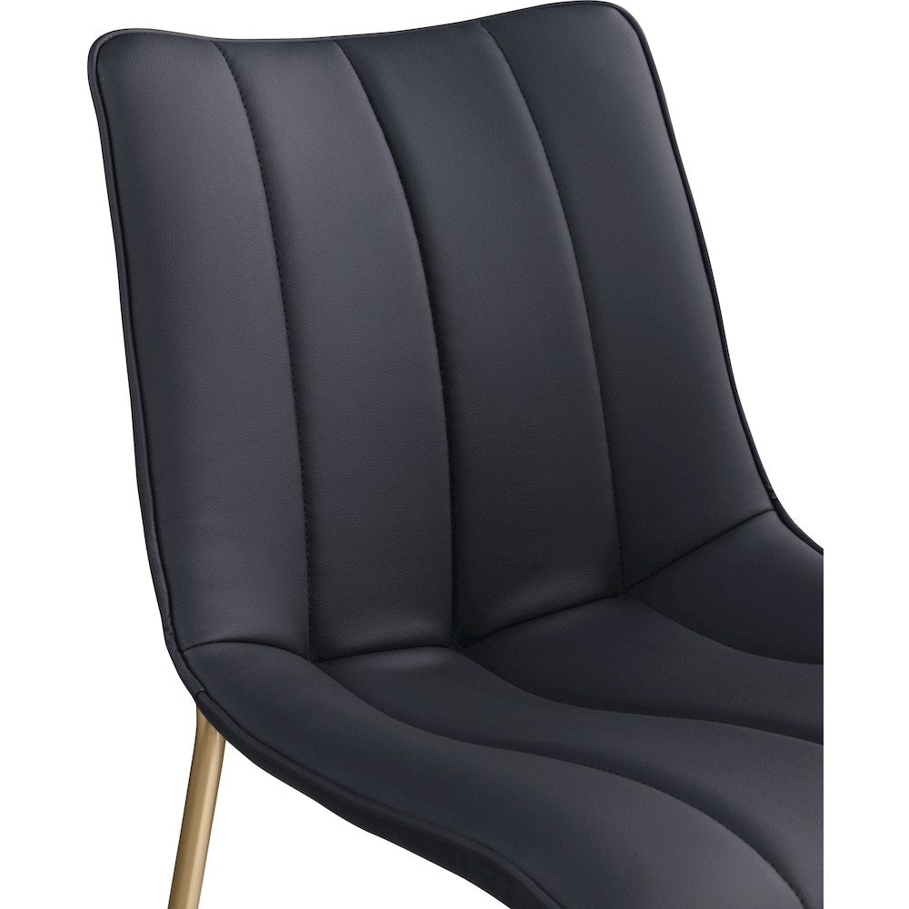Isla Black Vegan Leather Dining Chair, Set of 2