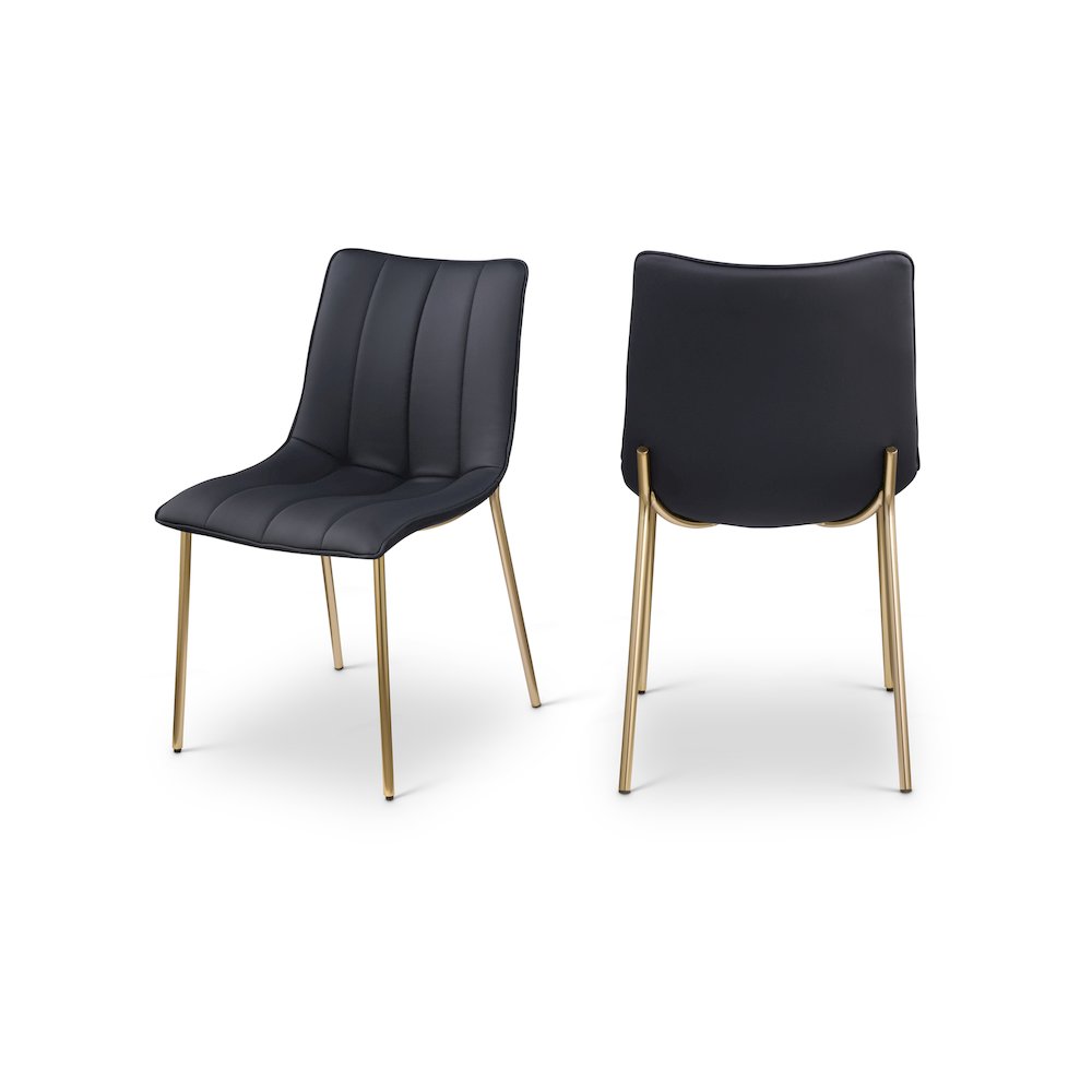 Isla Black Vegan Leather Dining Chair, Set of 2