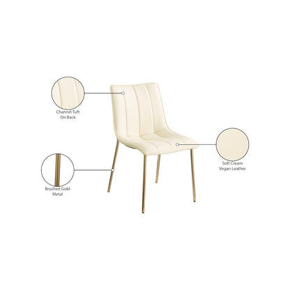 Isla Cream Vegan Leather Dining Chair, Set of 2