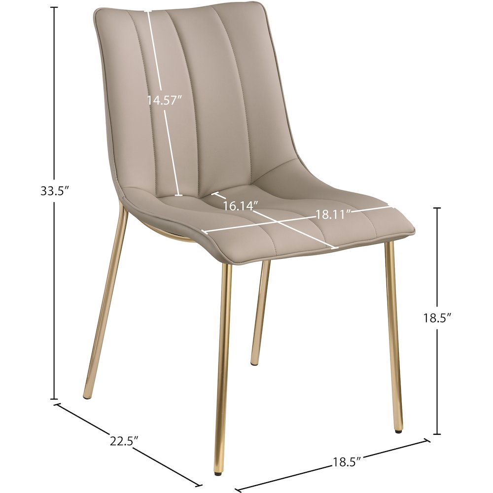 Isla Taupe Vegan Leather Dining Chair, Set of 2