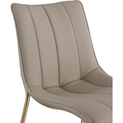 Isla Taupe Vegan Leather Dining Chair, Set of 2