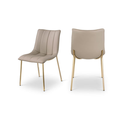 Isla Taupe Vegan Leather Dining Chair, Set of 2