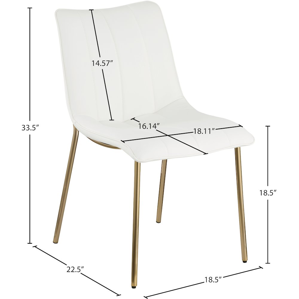Isla Off-White Vegan Leather Upholstered Dining Chair, Set of 2