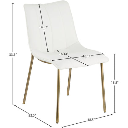 Isla Off-White Vegan Leather Upholstered Dining Chair, Set of 2