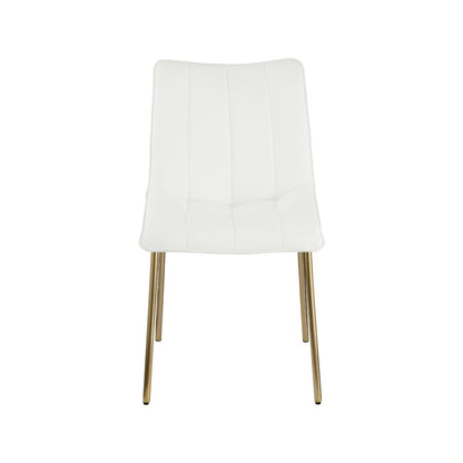 Isla Off-White Vegan Leather Upholstered Dining Chair, Set of 2