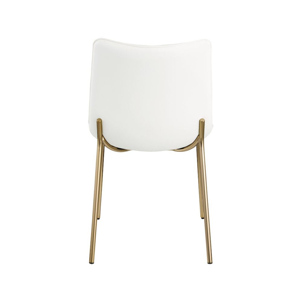 Isla Off-White Vegan Leather Upholstered Dining Chair, Set of 2