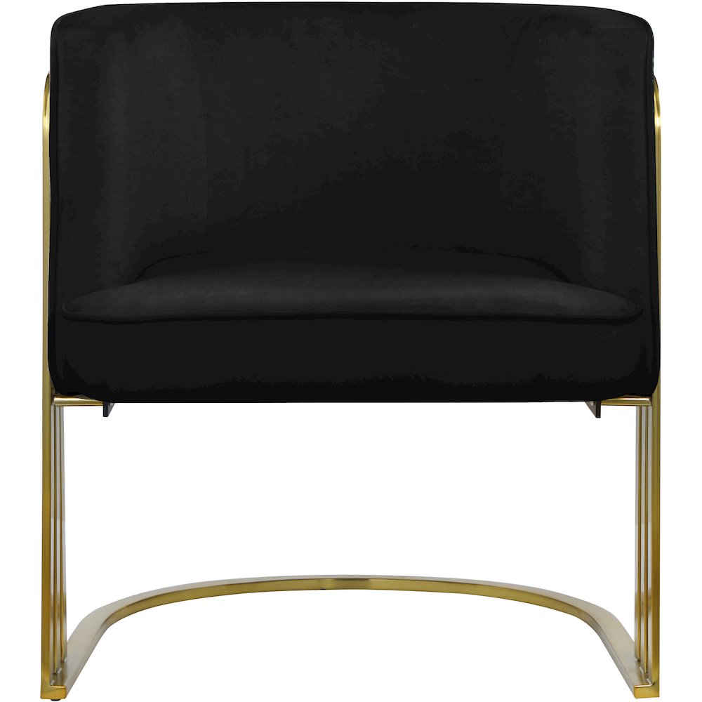 Rays Black Velvet Accent Chair