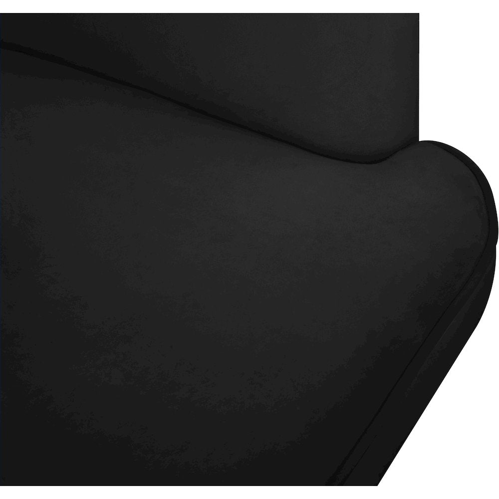 Rays Black Velvet Accent Chair
