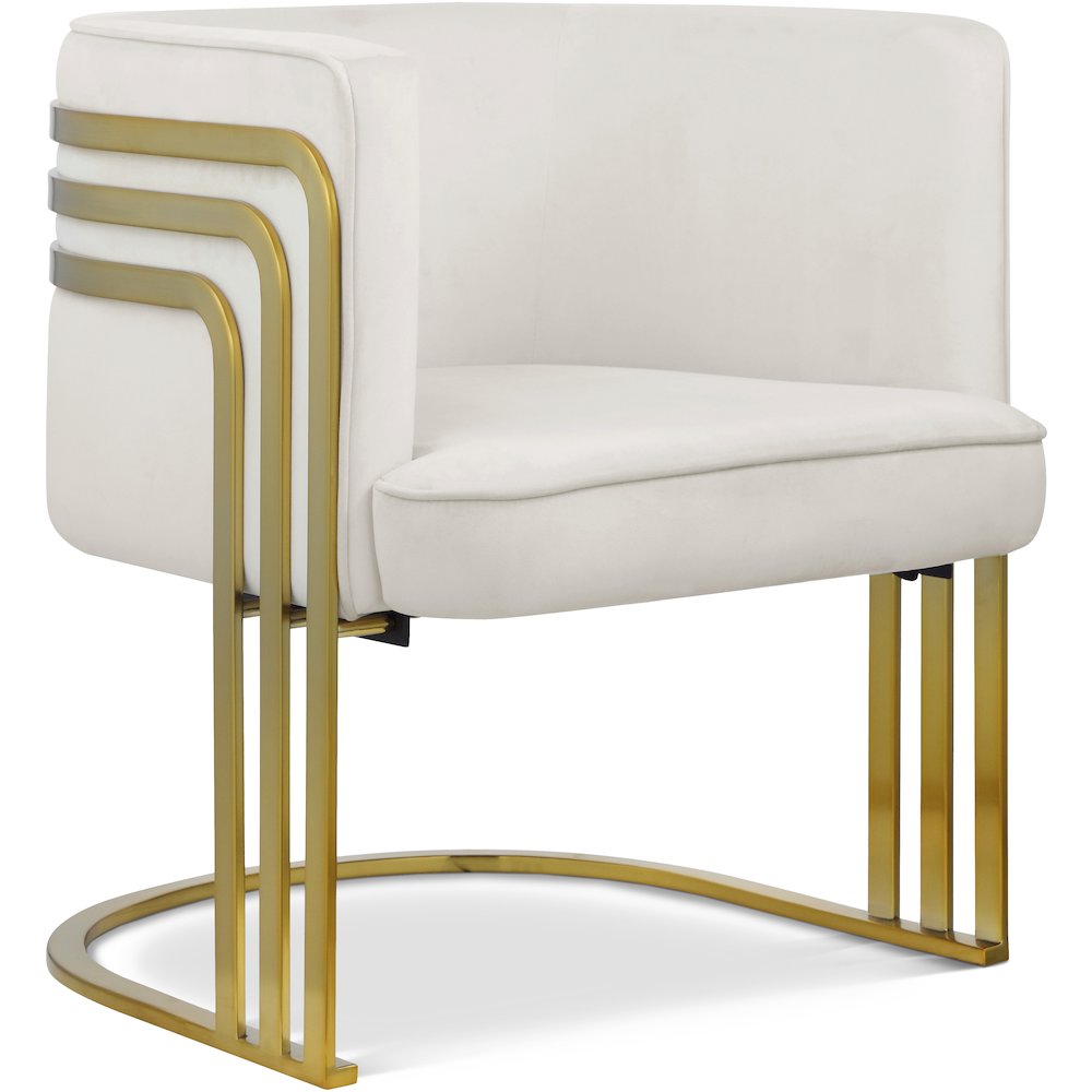 Rays Cream Velvet Accent Chair