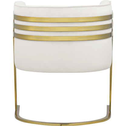 Rays Cream Velvet Accent Chair