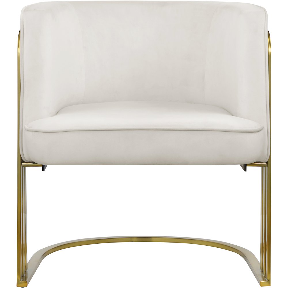 Rays Cream Velvet Accent Chair