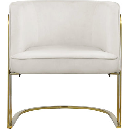 Rays Cream Velvet Accent Chair