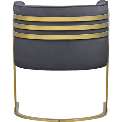 Rays Grey Velvet Accent Chair
