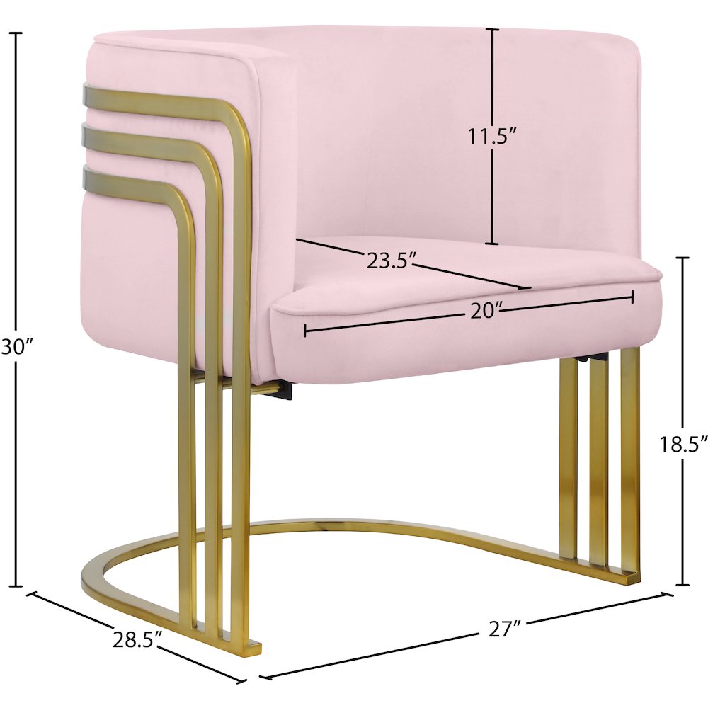Rays Pink Velvet Accent Chair