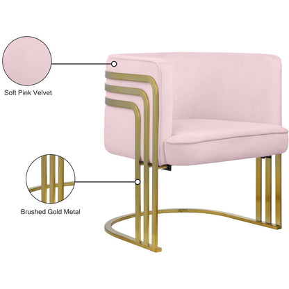 Rays Pink Velvet Accent Chair
