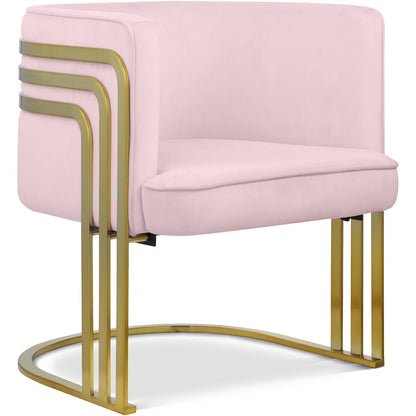 Rays Pink Velvet Accent Chair