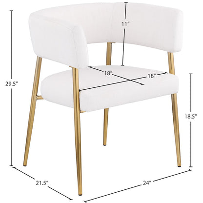 Creston Cream Durable Linen Textured Fabric Dining Chair