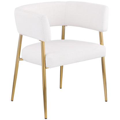 Creston Cream Durable Linen Textured Fabric Dining Chair