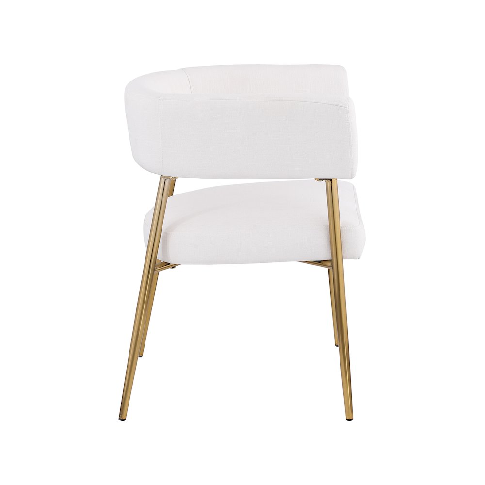 Creston Cream Durable Linen Textured Fabric Dining Chair