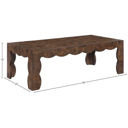Vassa Brown Burl Veneer Coffee Table
