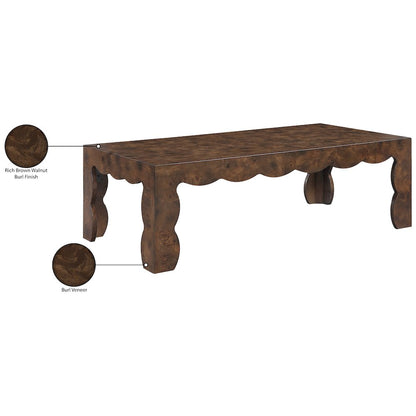 Vassa Brown Burl Veneer Coffee Table