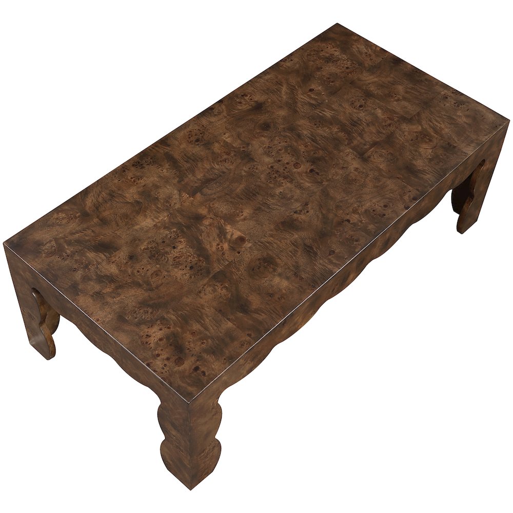 Vassa Brown Burl Veneer Coffee Table