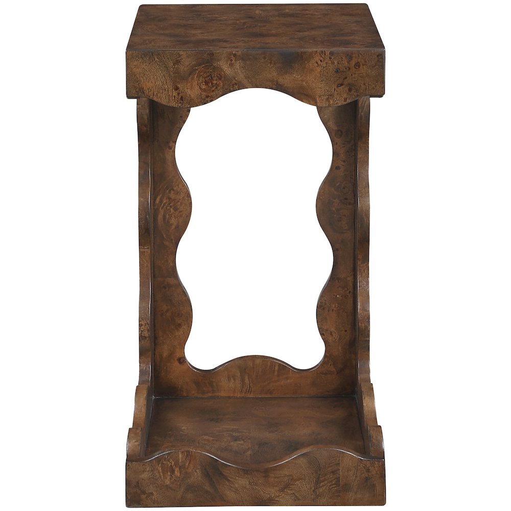 Vassa Brown Burl Veneer End Table
