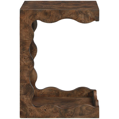Vassa Brown Burl Veneer End Table