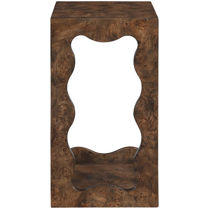 Vassa Brown Burl Veneer End Table