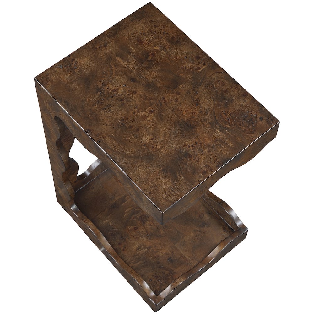 Vassa Brown Burl Veneer End Table