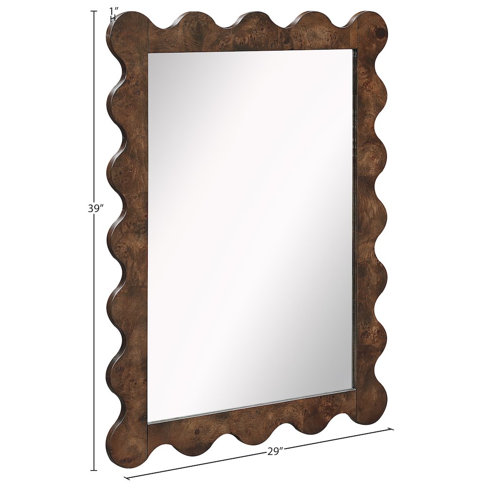 Vassa Brown Burl Veneer Mirror
