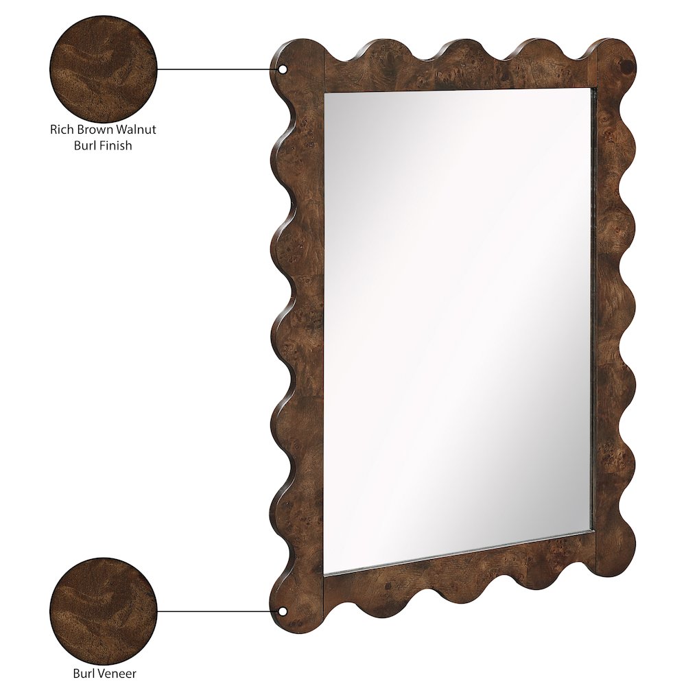 Vassa Brown Burl Veneer Mirror