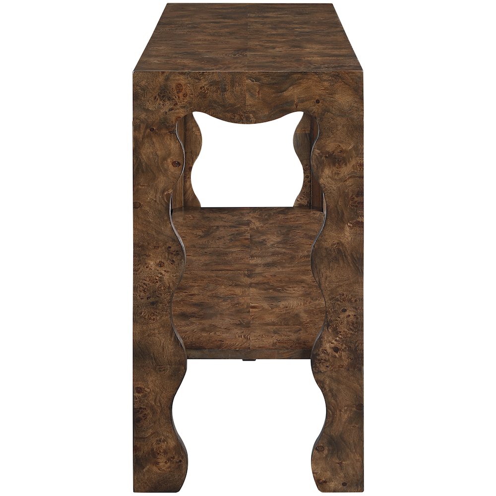 Vassa Brown Burl Veneer Console Table