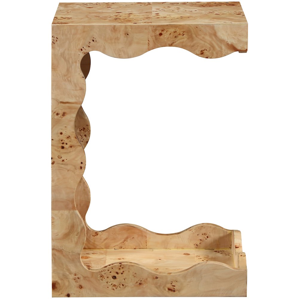Vassa Natural Burl Veneer End Table