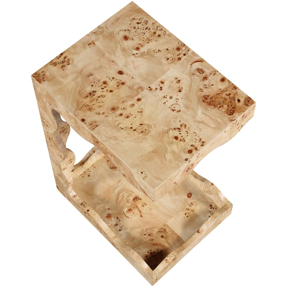 Vassa Natural Burl Veneer End Table