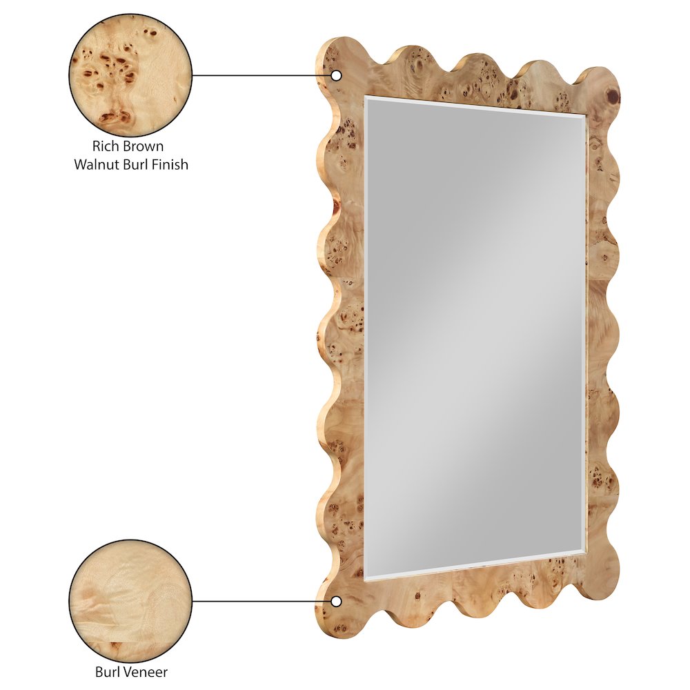 Vassa Natural Burl Veneer Mirror